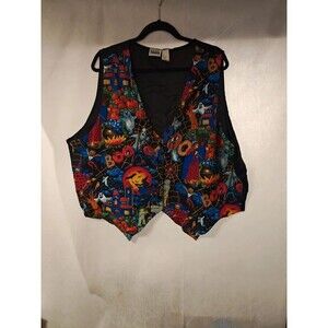 Vintage Basic Editions Plus Halloween vest spooky print size 26 sku wt70